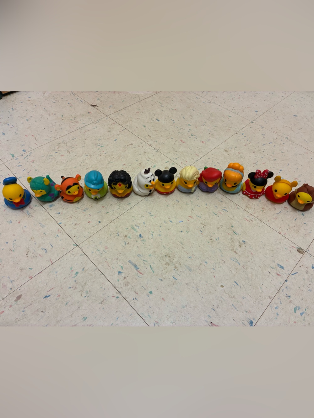 Disney Yellow & Red Character Duck Bath Toy Set